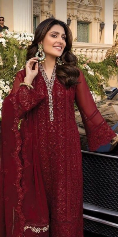JF 001 Maroon Faux Georgette Salwar Suit. Perfect for Wedding, Party, Ganesh Chaturthi, Baisakhi, Bridal Wear – Exclusive Offer ₹2099. Delivery 4-6 | Jump Suits, Salwar suit, Casual Suits, Creative suits, Designer Suits, Palazzo Suits, Party Wear Suits, Patiala Suits, Straight Suits