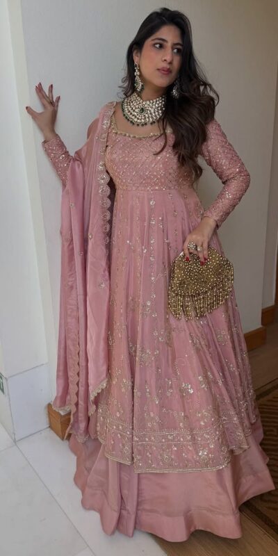 VLM 323 Pink Chinon Silk Lehenga Choli with Lace Work & Embroidery Work. Introductory Price ₹2449. Delivery 4-6 Working Days. Shop now. | Lehenga, Bollywood Lehenga, Creative Lehenga, Designer Lehenga, Embroidered Lehenga, Party Wear Lehenga