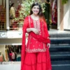 Red Georgette With Sequence Work Salwar Suit