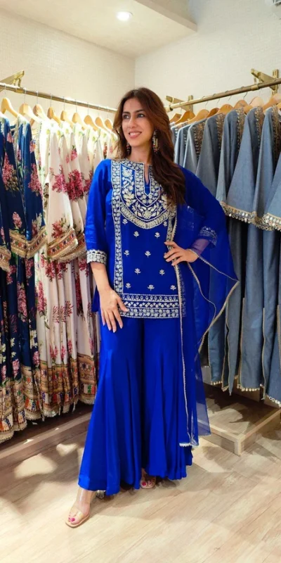KD 1574 Royal Blue Color Faux Georgette Salwar Suit with Embroidery Work. Best Price ₹1949. Delivery 4-6 Working Days. Shop now. | Jump Suits, Salwar suit, Casual Suits, Creative suits, Designer Suits, Palazzo Suits, Party Wear Suits, Patiala Suits, Straight Suits