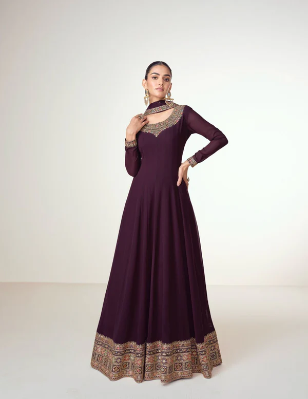 FC 10128 Wine Color Blooming Georgette Embroidery Work Salwar Suit . Introductory Price ₹3449. Delivery 4-6 Working Days. Shop now. | Jump Suits, Salwar suit, Casual Suits, Creative suits, Designer Suits, Palazzo Suits, Party Wear Suits, Patiala Suits, Straight Suits