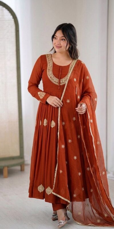 ZF 5018 Orange Color Blooming Georgette Gown With Coding Work . Get it for ₹2049. Delivery 4-6 Working Days. Online Shop now. | Gowns, Bollywood Gowns, Creative Gowns, Designer Gowns, Embroidered Gowns, Party Wear Gowns