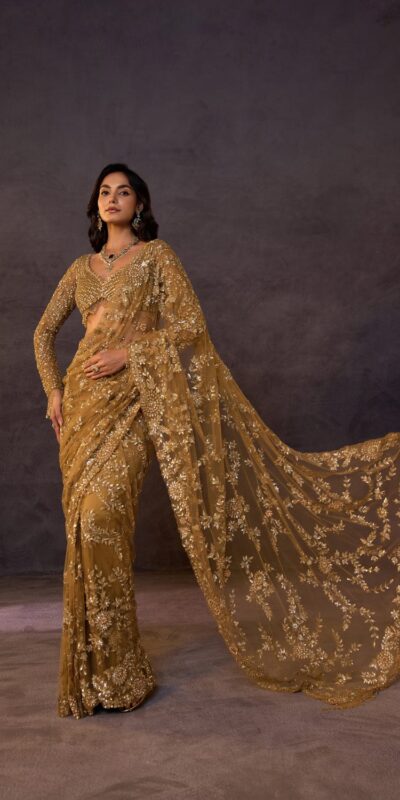 DF 3475 Golden Butterfly Net Saree Sequence with Work & Zari Work. Introductory Price ₹1799. Delivery 4-6 Working Days. Shop now. | Designer Sarees, Modern Digital sarees, Sarees, Bollywood Sarees, Creative Sarees, Embroidered Sarees, Ethnic Saree, Party Wear Sarees