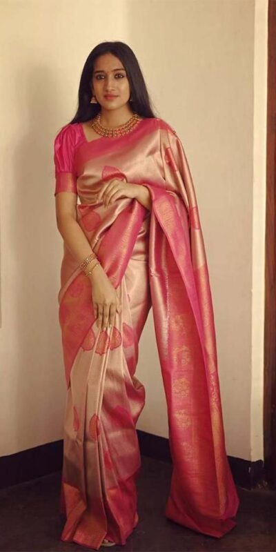 KP 5025 Pink in Soft Lichi Silk Jacquard Work Designer Work Saree . Exclusive Offer ₹1449. Delivery 4-6 Working Days. Shop now. | Designer Sarees, Modern Digital sarees, Sarees, Bollywood Sarees, Creative Sarees, Embroidered Sarees, Ethnic Saree, Party Wear Sarees