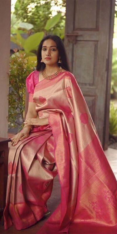 KP 5025 Pink in Soft Lichi Silk Jacquard Work Designer Work Saree . Exclusive Offer ₹1449. Delivery 4-6 Working Days. Shop now. | Designer Sarees, Modern Digital sarees, Sarees, Bollywood Sarees, Creative Sarees, Embroidered Sarees, Ethnic Saree, Party Wear Sarees