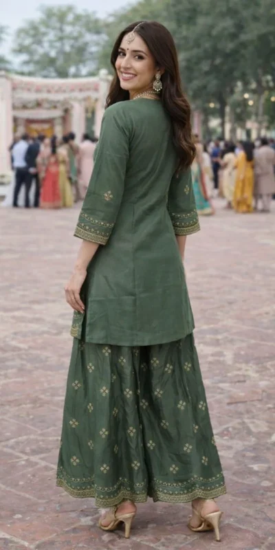 FC 4261 Green Color Roman Silk Salwar Suit with Embroidery Work. Available at ₹2549 only. Delivery 4-6 Working Days. Shop now. | Jump Suits, Salwar suit, Casual Suits, Creative suits, Designer Suits, Palazzo Suits, Party Wear Suits, Patiala Suits, Straight Suits