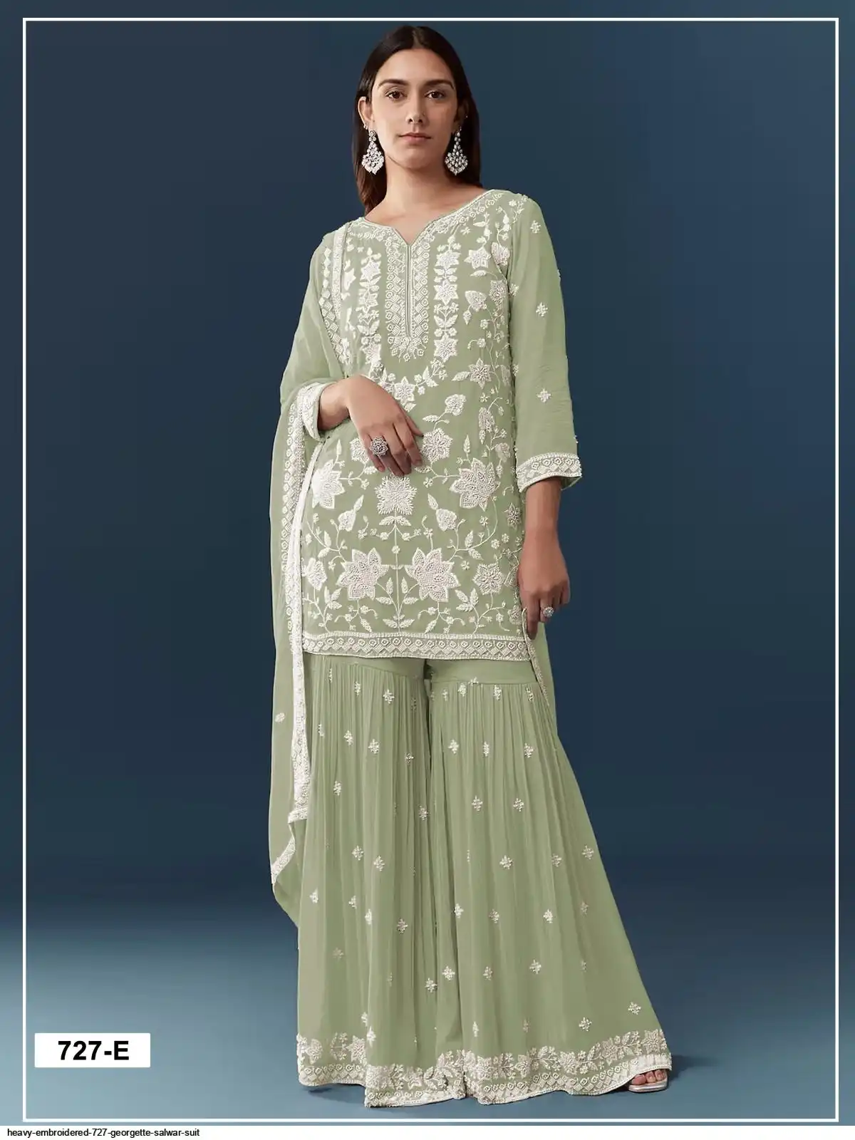 FC 727 Pista Chiffon Georgette Salwar Suit. Perfect for Wedding, Party, Baby Shower, Pooja, Temple Visit – Grab it for ₹2599. Delivery 4-6 Work | Jump Suits, Salwar suit, Casual Suits, Creative suits, Designer Suits, Palazzo Suits, Party Wear Suits, Patiala Suits, Straight Suits