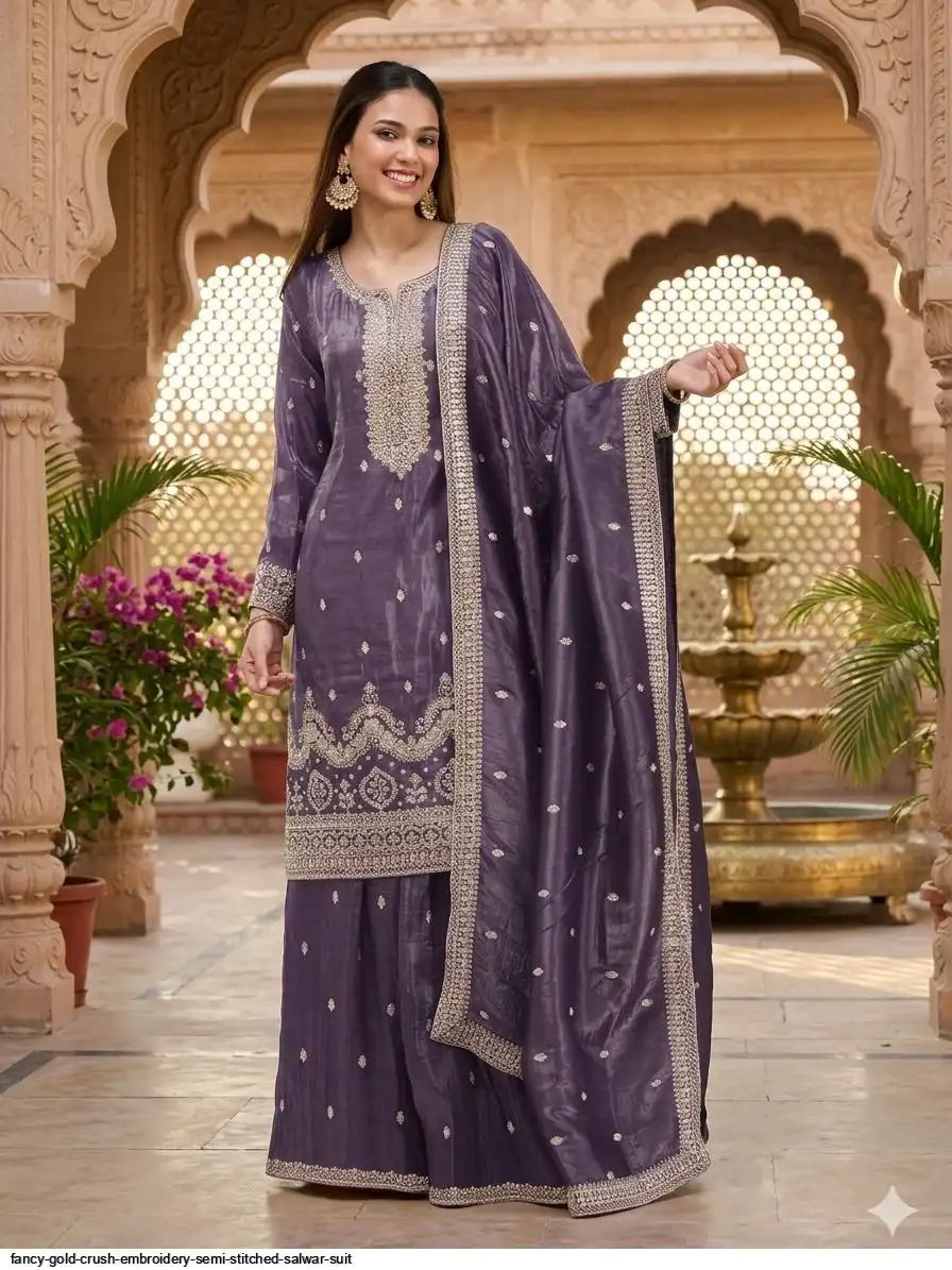 FC 2103 Purple Fancy Gold Crush Salwar Suit Perfect for Wedding, Party, Haldi, Onam, Festival Celebrations – . Get it for ₹2549. Delivery 4-6 Work | Jump Suits, Salwar suit, Casual Suits, Creative suits, Designer Suits, Palazzo Suits, Party Wear Suits, Patiala Suits, Straight Suits