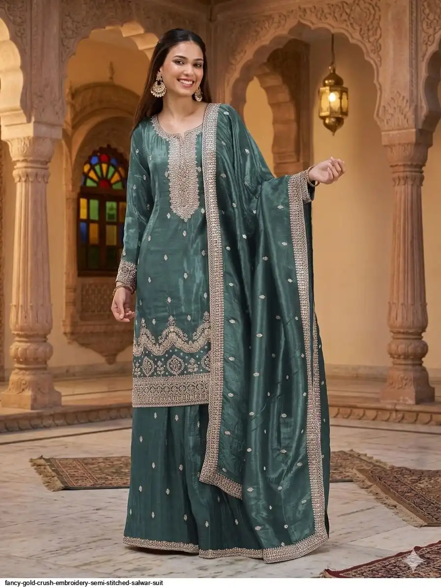 FC 2103 Teal Fancy Gold Crush Salwar Suit Perfect for Wedding, Party, Haldi, Onam, Festival Celebrations – . Get it for ₹2549. Delivery 4-6 Work | Jump Suits, Salwar suit, Casual Suits, Creative suits, Designer Suits, Palazzo Suits, Party Wear Suits, Patiala Suits, Straight Suits