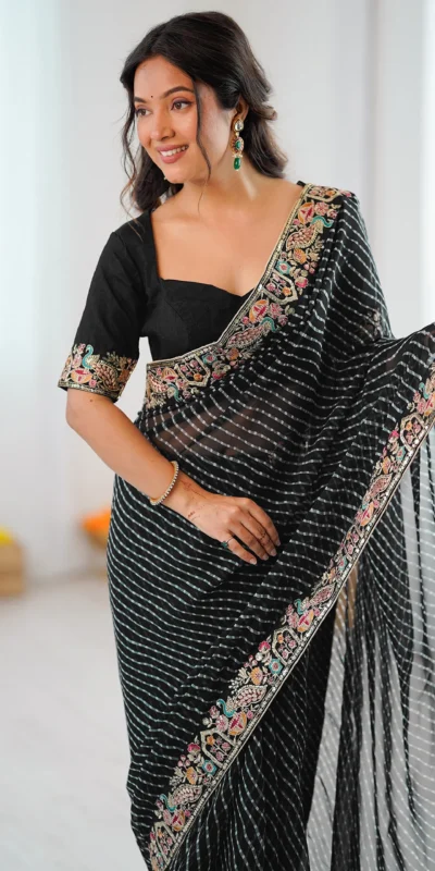 SP 79 Black Faux Georgette Saree Perfect for Wedding, Party, Lohri, Engagement, Baby Shower – . Now at just ₹1999. Delivery 4-6 Working Days. Shop now | Designer Sarees, Modern Digital sarees, Sarees, Bollywood Sarees, Creative Sarees, Embroidered Sarees, Ethnic Saree, Party Wear Sarees
