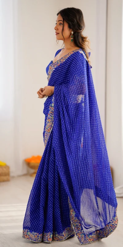 SP 79 Blue Faux Georgette Saree Perfect for Wedding, Party, Lohri, Engagement, Baby Shower – . Now at just ₹1999. Delivery 4-6 Working Days. Shop now | Designer Sarees, Modern Digital sarees, Sarees, Bollywood Sarees, Creative Sarees, Embroidered Sarees, Ethnic Saree, Party Wear Sarees