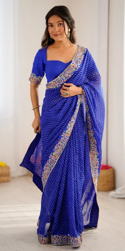 SP 79 Blue Faux Georgette Saree Perfect for Wedding, Party, Lohri, Engagement, Baby Shower – . Now at just ₹1999. Delivery 4-6 Working Days. Shop now | Designer Sarees, Modern Digital sarees, Sarees, Bollywood Sarees, Creative Sarees, Embroidered Sarees, Ethnic Saree, Party Wear Sarees