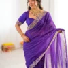 SP 79 Purple Faux Georgette Saree Perfect for Wedding, Party, Lohri, Engagement, Baby Shower – . Now at just ₹1999. Delivery 4-6 Working Days. Shop now | Designer Sarees, Modern Digital sarees, Sarees, Bollywood Sarees, Creative Sarees, Embroidered Sarees, Ethnic Saree, Party Wear Sarees