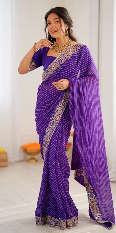 SP 79 Purple Faux Georgette Saree Perfect for Wedding, Party, Lohri, Engagement, Baby Shower – . Now at just ₹1999. Delivery 4-6 Working Days. Shop now | Designer Sarees, Modern Digital sarees, Sarees, Bollywood Sarees, Creative Sarees, Embroidered Sarees, Ethnic Saree, Party Wear Sarees