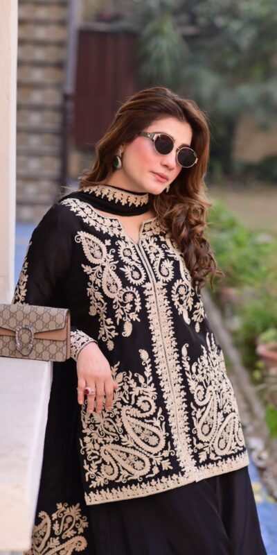 KD 1631 Black Black Faux Georgette Salwar Suit with Embroidery Work. Get it for ₹2099. Delivery 4-6 Working Days. Shop now. | Jump Suits, Salwar suit, Casual Suits, Creative suits, Designer Suits, Palazzo Suits, Party Wear Suits, Patiala Suits, Straight Suits