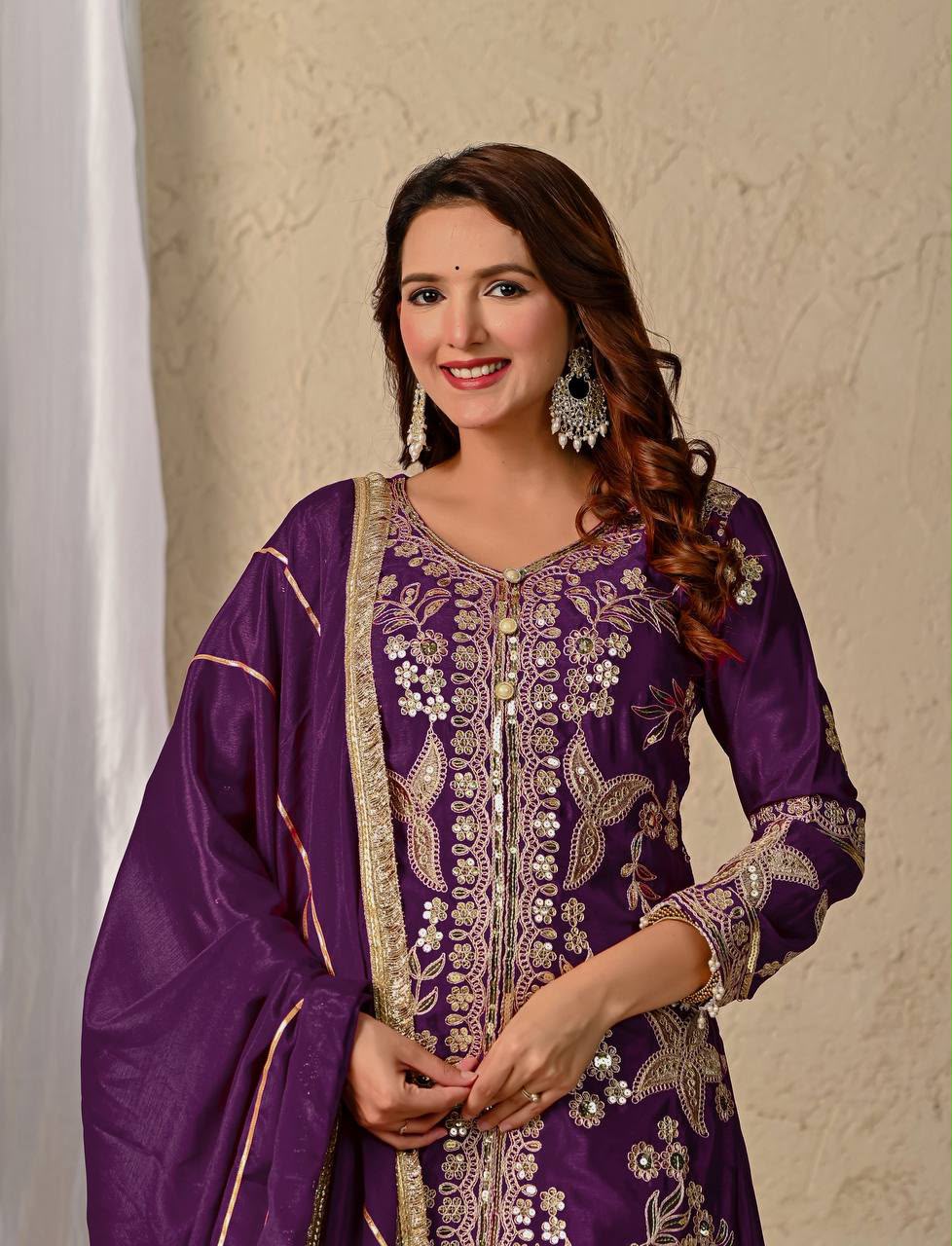 MD 3055 Wine Color Chinon Silk Salwar Suit with Embroidery Work. Online Get it for ₹2149. Delivery 4-6 Working Days. Shop now. | Jump Suits, Salwar suit, Casual Suits, Creative suits, Designer Suits, Palazzo Suits, Party Wear Suits, Patiala Suits, Straight Suits