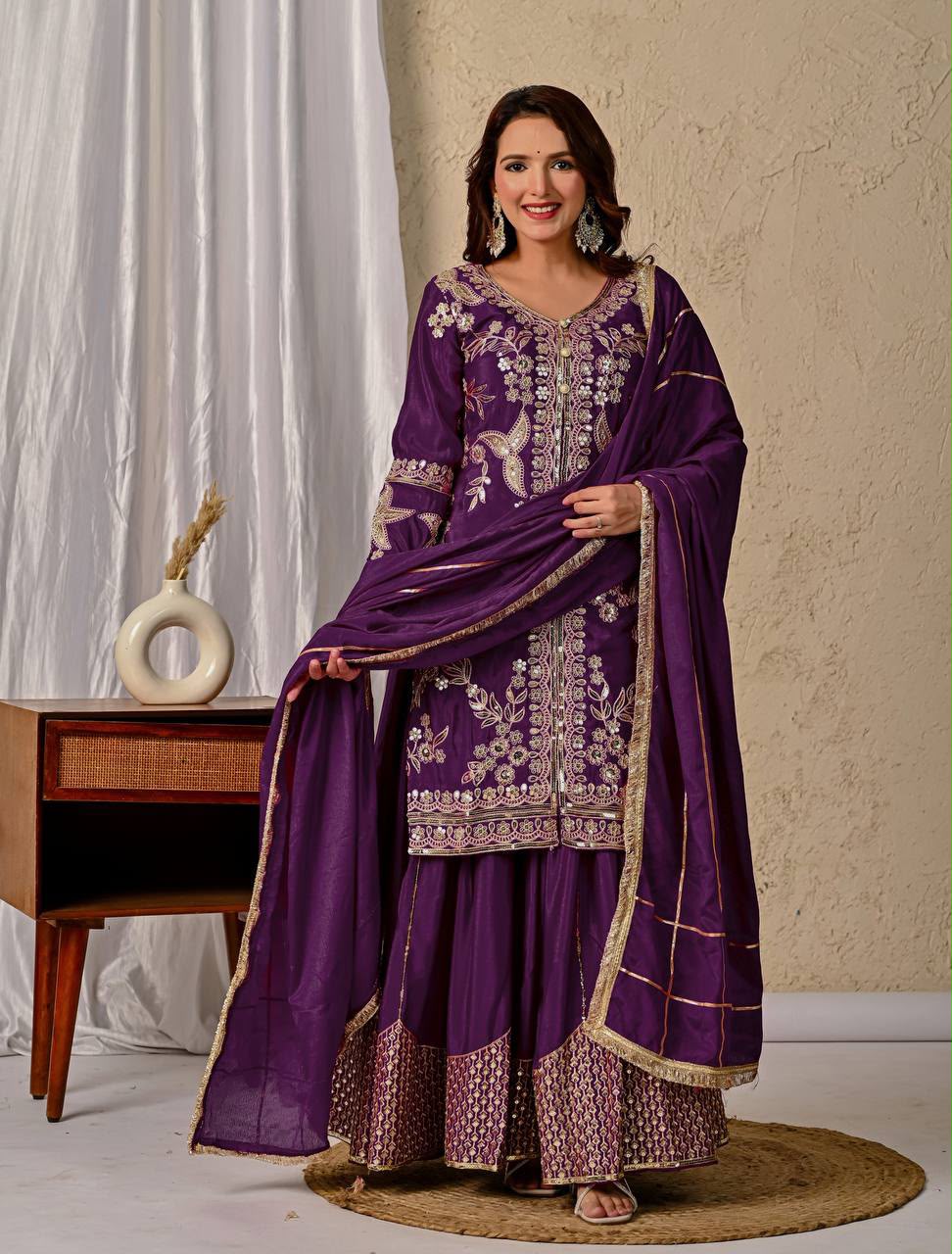 MD 3055 Wine Color Chinon Silk Salwar Suit with Embroidery Work. Online Get it for ₹2149. Delivery 4-6 Working Days. Shop now. | Jump Suits, Salwar suit, Casual Suits, Creative suits, Designer Suits, Palazzo Suits, Party Wear Suits, Patiala Suits, Straight Suits