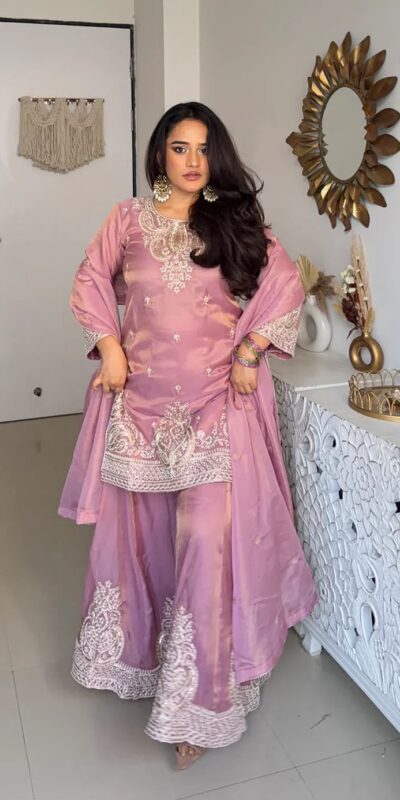 DB 43 Pink Fendy Silk Salwar Suit with Mirror Work & Embroidery Work. Best Price ₹20149. Delivery 4-6 Working Days. Shop now. | Jump Suits, Salwar suit, Casual Suits, Creative suits, Designer Suits, Palazzo Suits, Party Wear Suits, Patiala Suits, Straight Suits