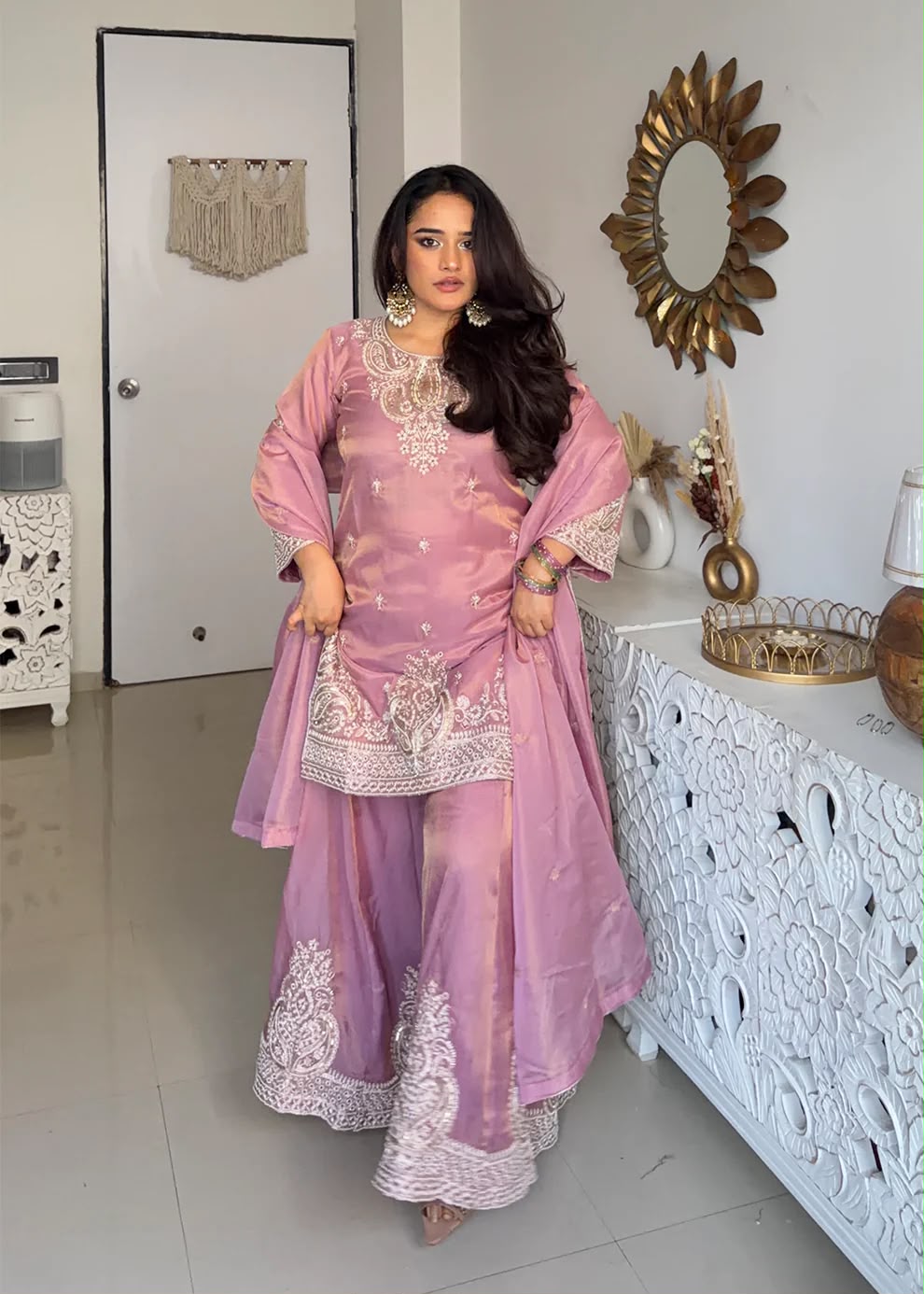 DB 43 Pink Fendy Silk Salwar Suit with Mirror Work & Embroidery Work. Best Price ₹20149. Delivery 4-6 Working Days. Shop now. | Jump Suits, Salwar suit, Casual Suits, Creative suits, Designer Suits, Palazzo Suits, Party Wear Suits, Patiala Suits, Straight Suits