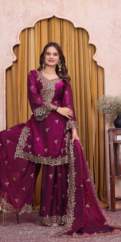 FE 141 Wine Fendy Silk Salwar Suit with Mirror Work & Embroidery Work. Best Price ₹2449. Delivery 4-6 Working Days. Shop now. | Jump Suits, Salwar suit, Casual Suits, Creative suits, Designer Suits, Palazzo Suits, Party Wear Suits, Patiala Suits, Straight Suits