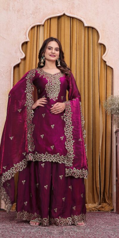 FE 141 Wine Fendy Silk Salwar Suit with Mirror Work & Embroidery Work. Best Price ₹2449. Delivery 4-6 Working Days. Shop now. | Jump Suits, Salwar suit, Casual Suits, Creative suits, Designer Suits, Palazzo Suits, Party Wear Suits, Patiala Suits, Straight Suits