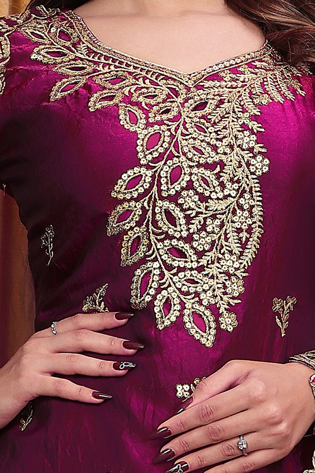 FE 141 Wine Fendy Silk Salwar Suit with Mirror Work & Embroidery Work. Best Price ₹2449. Delivery 4-6 Working Days. Shop now. | Jump Suits, Salwar suit, Casual Suits, Creative suits, Designer Suits, Palazzo Suits, Party Wear Suits, Patiala Suits, Straight Suits