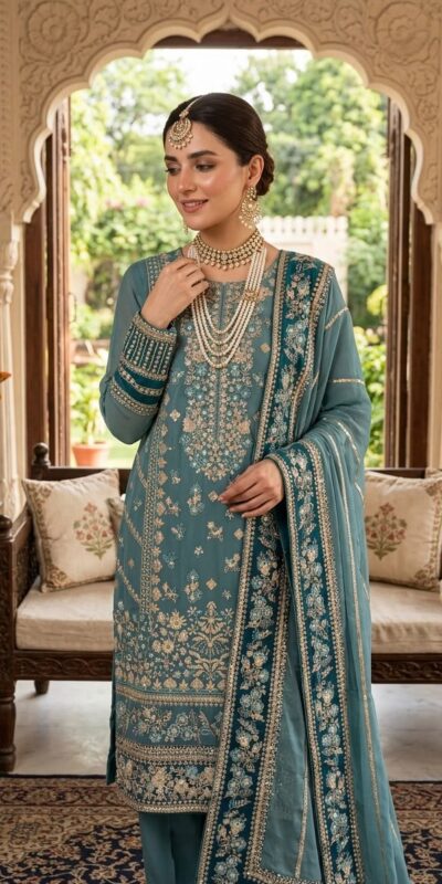 ZSR 3175 Blue Fox Georgette Salwar Suit with Embroidery Work & Sequins Work. Grab it for ₹2399. Delivery 4-6 Working Days. Shop now. | Jump Suits, Salwar suit, Casual Suits, Creative suits, Designer Suits, Palazzo Suits, Party Wear Suits, Patiala Suits, Straight Suits