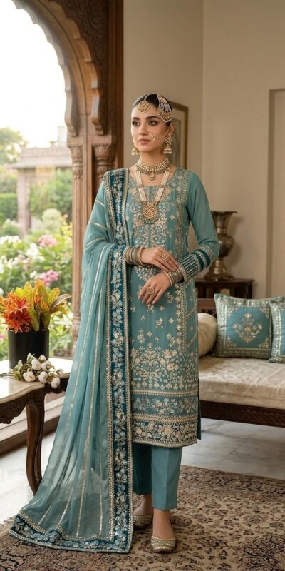 ZSR 3175 Blue Fox Georgette Salwar Suit with Embroidery Work & Sequins Work. Grab it for ₹2399. Delivery 4-6 Working Days. Shop now. | Jump Suits, Salwar suit, Casual Suits, Creative suits, Designer Suits, Palazzo Suits, Party Wear Suits, Patiala Suits, Straight Suits