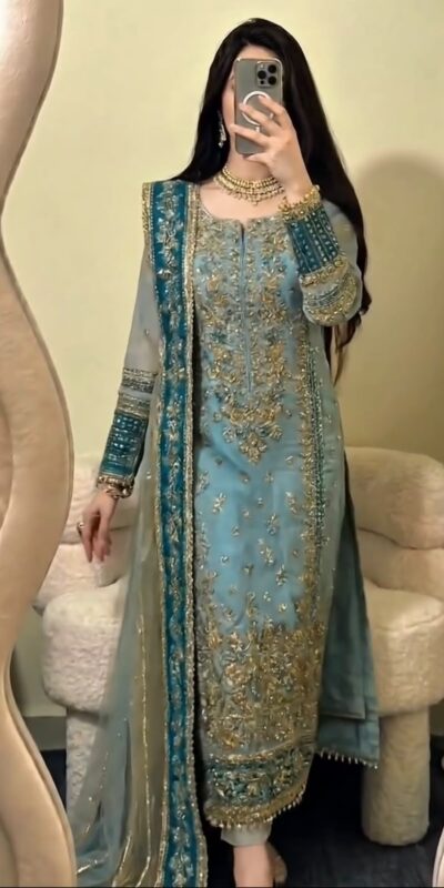 ZSR 3175 Blue Fox Georgette Salwar Suit with Embroidery Work & Sequins Work. Grab it for ₹2399. Delivery 4-6 Working Days. Shop now. | Jump Suits, Salwar suit, Casual Suits, Creative suits, Designer Suits, Palazzo Suits, Party Wear Suits, Patiala Suits, Straight Suits
