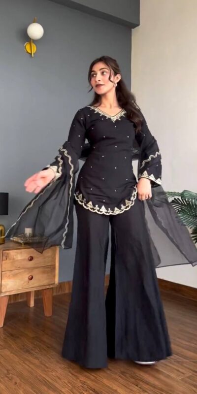 WW 1247 Black Roman Silk Salwar Suit with Embroidery Work & Sequins Work. Now at just ₹1899. Delivery 4-6 Working Days. Shop now. | Jump Suits, Salwar suit, Casual Suits, Creative suits, Designer Suits, Palazzo Suits, Party Wear Suits, Patiala Suits, Straight Suits