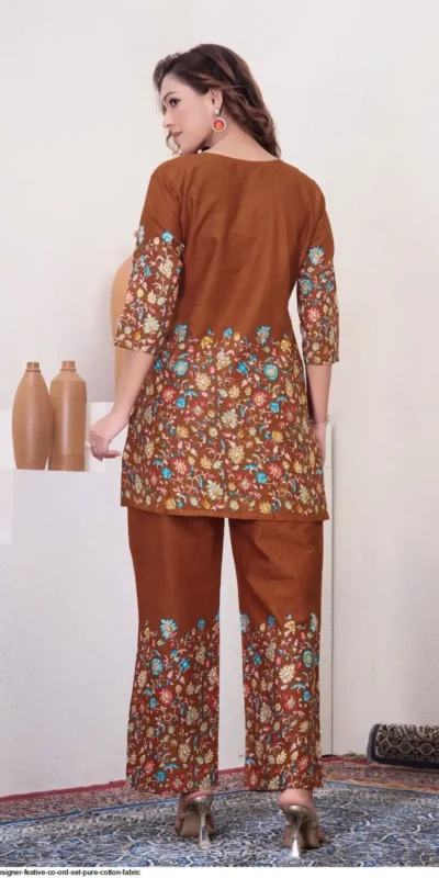 DIVA 137 Brown Pure Cotton Kantha work Elegant Kurti with Designer Work. Price 1749 - Delivery 4-6 Working Days. Shop now. | Kurti, Bollywood Kurti, Creative Kurtis, Designer Kurti, Party Wear Kurti, Selfie Kurti