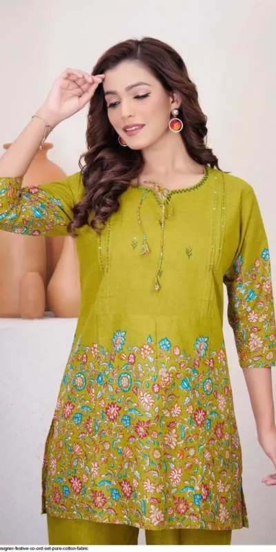 DIVA 137 Mehendi Pure Cotton Kantha work Elegant Kurti with Designer Work. Price 1749 - Delivery 4-6 Working Days. Shop now. | Kurti, Bollywood Kurti, Creative Kurtis, Designer Kurti, Party Wear Kurti, Selfie Kurti