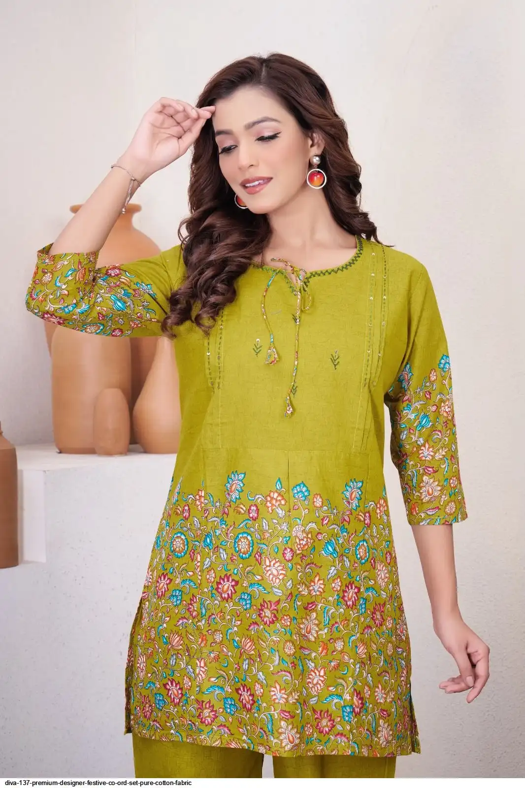 DIVA 137 Mehendi Pure Cotton Kantha work Elegant Kurti with Designer Work. Price 1749 - Delivery 4-6 Working Days. Shop now. | Kurti, Bollywood Kurti, Creative Kurtis, Designer Kurti, Party Wear Kurti, Selfie Kurti