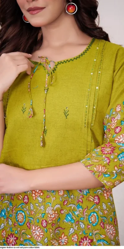 DIVA 137 Mehendi Pure Cotton Kantha work Elegant Kurti with Designer Work. Price 1749 - Delivery 4-6 Working Days. Shop now. | Kurti, Bollywood Kurti, Creative Kurtis, Designer Kurti, Party Wear Kurti, Selfie Kurti