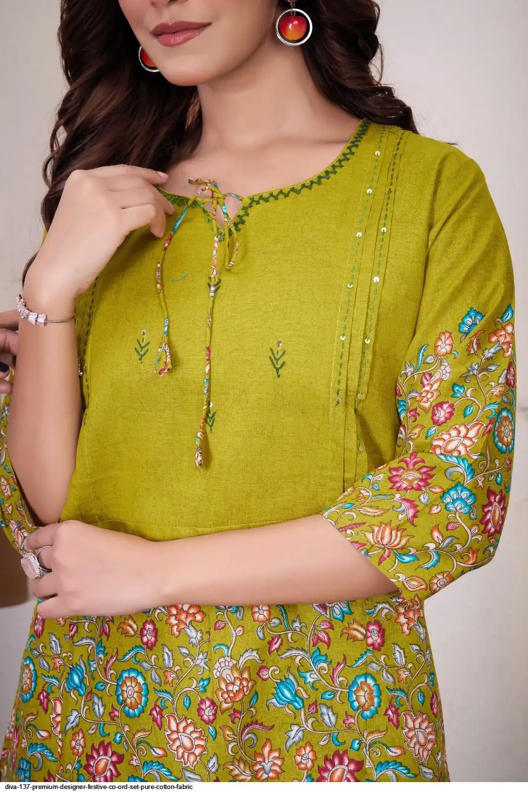 DIVA 137 Mehendi Pure Cotton Kantha work Elegant Kurti with Designer Work. Price 1749 - Delivery 4-6 Working Days. Shop now. | Kurti, Bollywood Kurti, Creative Kurtis, Designer Kurti, Party Wear Kurti, Selfie Kurti