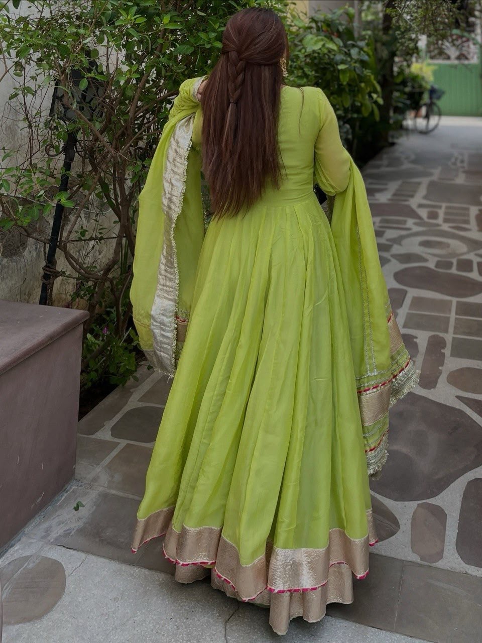 RTC 6048 Parrot Green | Parrot Tabby Organza Silk Gown with Hand Work & Mirror Work. Special Price ₹2549. Delivery 4-6 Working Days. Shop now. | Gowns, Bollywood Gowns, Creative Gowns, Designer Gowns, Embroidered Gowns, Party Wear Gowns