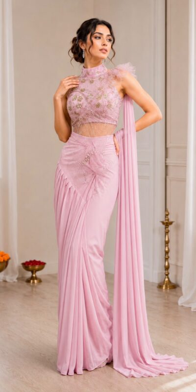 BB 82 Pink | Crep Silk Saree with Sequins Work & Embroidery Work. Special Price ₹1899. Delivery 4-6 Working Days. Shop now. | Designer Sarees, Modern Digital sarees, Sarees, Bollywood Sarees, Creative Sarees, Embroidered Sarees, Ethnic Saree, Party Wear Sarees