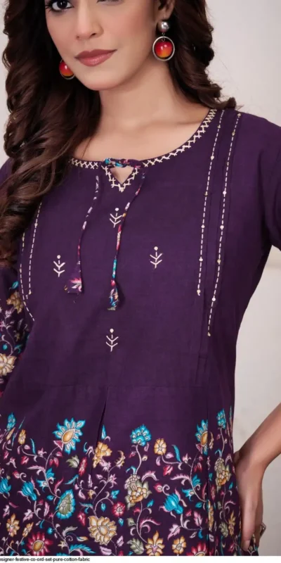 DIVA 137 Purple Pure Cotton Kantha work Elegant Kurti with Designer Work. Price 1749 - Delivery 4-6 Working Days. Shop now. | Kurti, Bollywood Kurti, Creative Kurtis, Designer Kurti, Party Wear Kurti, Selfie Kurti