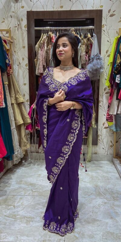 BT 398 Purple Purple Vichitra Silk Saree. Perfect for Wedding, Party, Holi, Anniversary, Engagement – Affordable Price ₹1799. Delivery 4-6 Working Days. | Designer Sarees, Modern Digital sarees, Sarees, Bollywood Sarees, Creative Sarees, Embroidered Sarees, Ethnic Saree, Party Wear Sarees