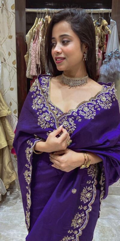 BT 398 Purple Purple Vichitra Silk Saree. Perfect for Wedding, Party, Holi, Anniversary, Engagement – Affordable Price ₹1799. Delivery 4-6 Working Days. | Designer Sarees, Modern Digital sarees, Sarees, Bollywood Sarees, Creative Sarees, Embroidered Sarees, Ethnic Saree, Party Wear Sarees