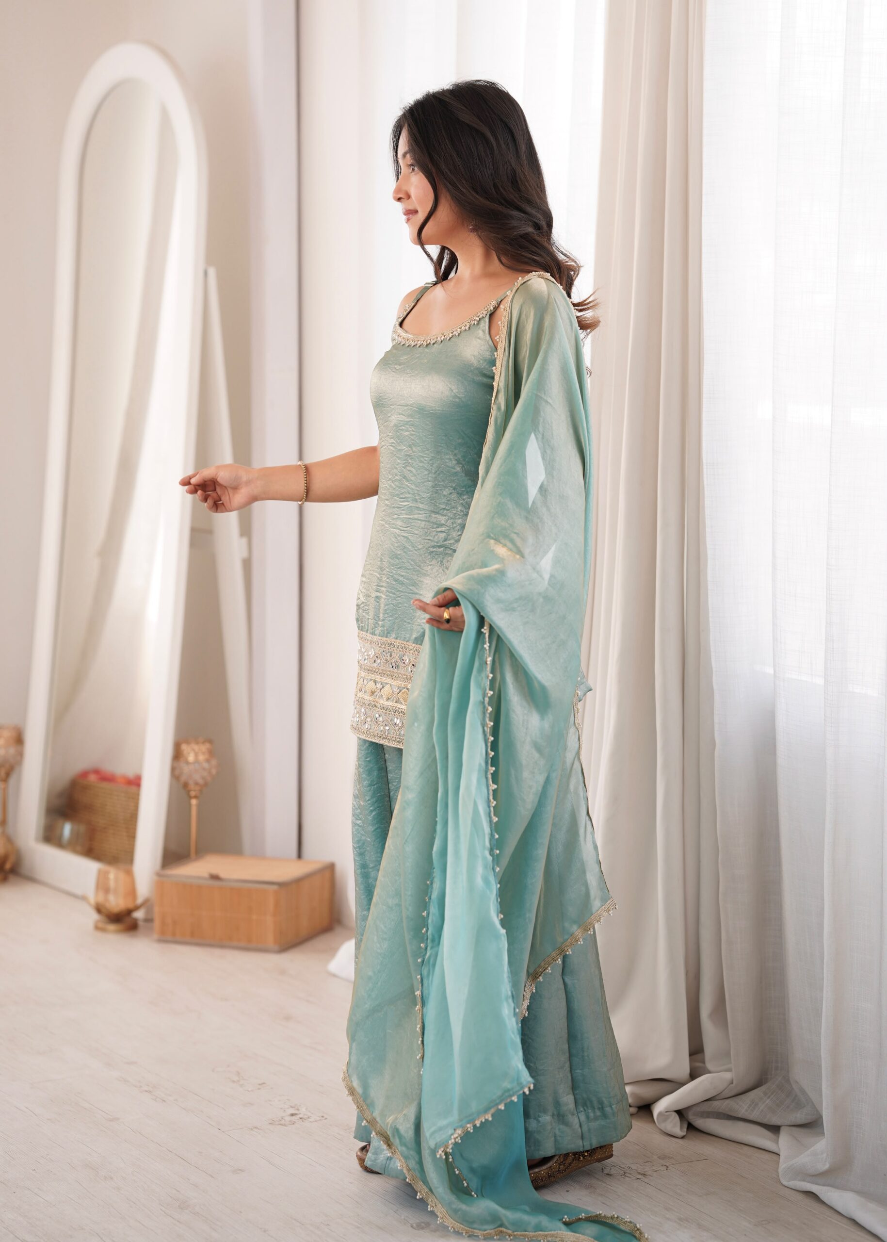 ZSR 3177 Sea Green in Doremon Crush Embroidery Work & Mirror Work Salwar Suit . Best Price ₹2099. Delivery 4-6 Working Days. Shop now. | Jump Suits, Salwar suit, Casual Suits, Creative suits, Designer Suits, Palazzo Suits, Party Wear Suits, Patiala Suits, Straight Suits
