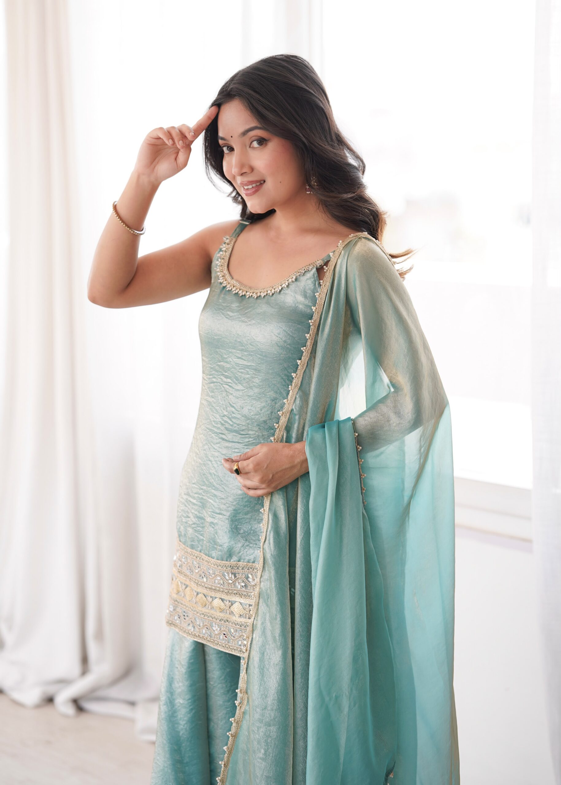 ZSR 3177 Sea Green in Doremon Crush Embroidery Work & Mirror Work Salwar Suit . Best Price ₹2099. Delivery 4-6 Working Days. Shop now. | Jump Suits, Salwar suit, Casual Suits, Creative suits, Designer Suits, Palazzo Suits, Party Wear Suits, Patiala Suits, Straight Suits