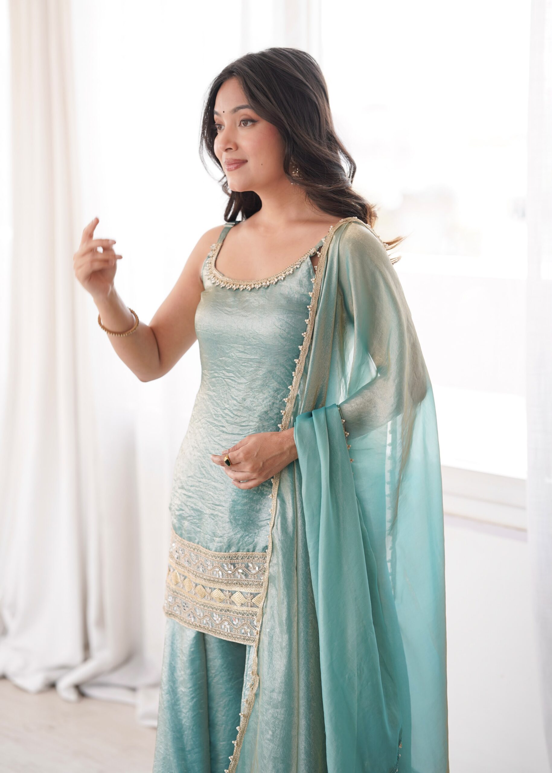 ZSR 3177 Sea Green in Doremon Crush Embroidery Work & Mirror Work Salwar Suit . Best Price ₹2099. Delivery 4-6 Working Days. Shop now. | Jump Suits, Salwar suit, Casual Suits, Creative suits, Designer Suits, Palazzo Suits, Party Wear Suits, Patiala Suits, Straight Suits