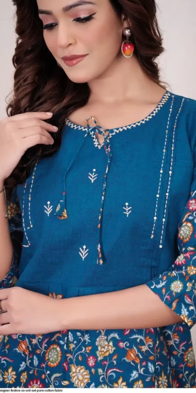 DIVA 137 Teal Pure Cotton Kantha work Elegant Kurti with Designer Work. Price 1749 - Delivery 4-6 Working Days. Shop now. | Kurti, Bollywood Kurti, Creative Kurtis, Designer Kurti, Party Wear Kurti, Selfie Kurti