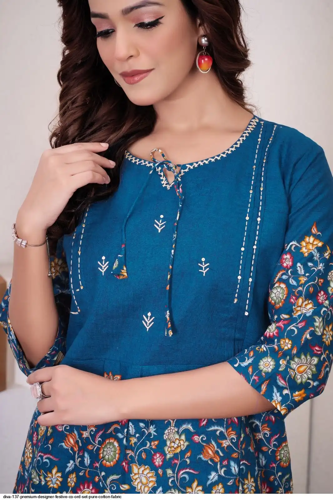 DIVA 137 Teal Pure Cotton Kantha work Elegant Kurti with Designer Work. Price 1749 - Delivery 4-6 Working Days. Shop now. | Kurti, Bollywood Kurti, Creative Kurtis, Designer Kurti, Party Wear Kurti, Selfie Kurti