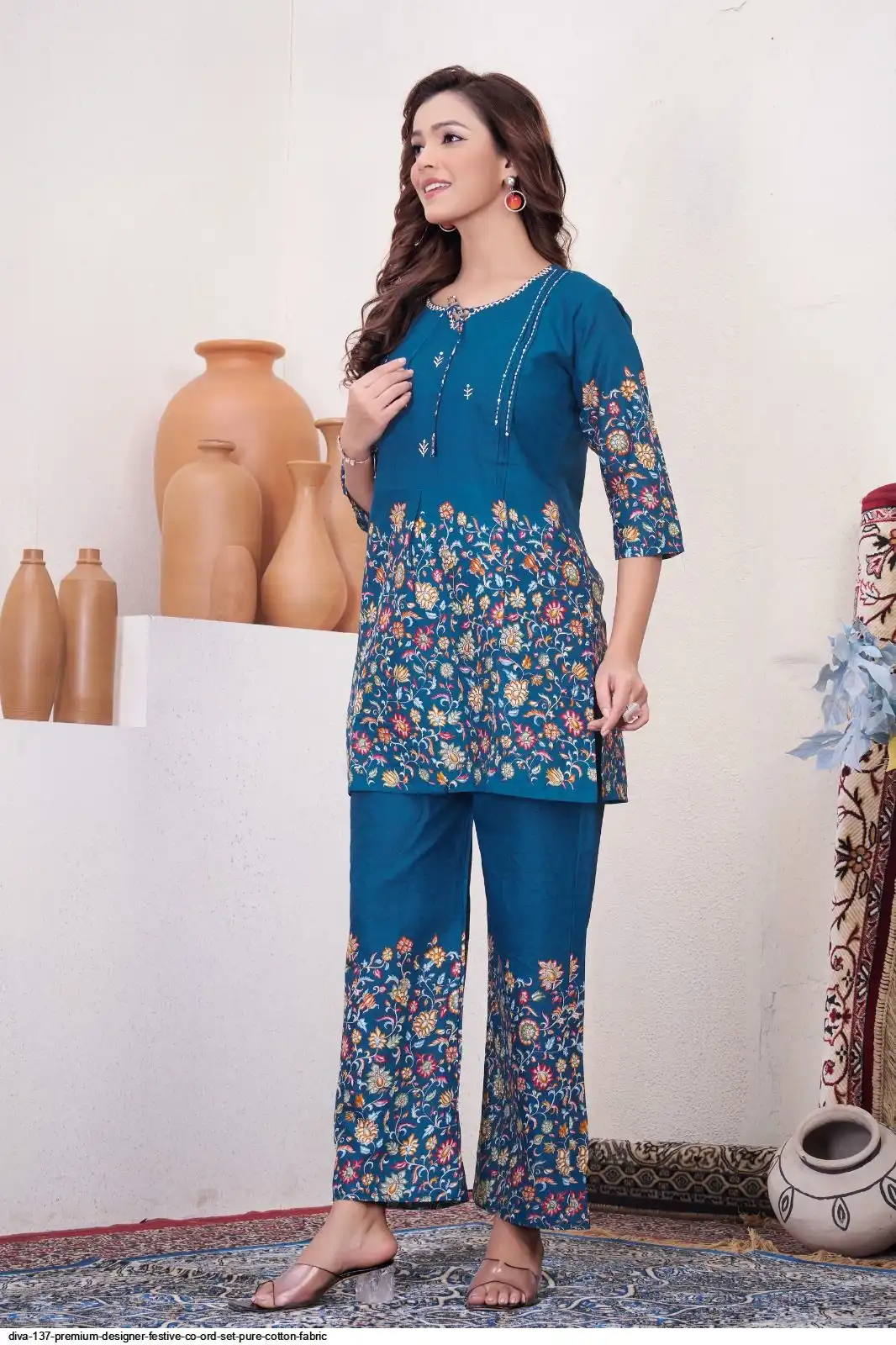 DIVA 137 Teal Pure Cotton Kantha work Elegant Kurti with Designer Work. Price 1749 - Delivery 4-6 Working Days. Shop now. | Kurti, Bollywood Kurti, Creative Kurtis, Designer Kurti, Party Wear Kurti, Selfie Kurti
