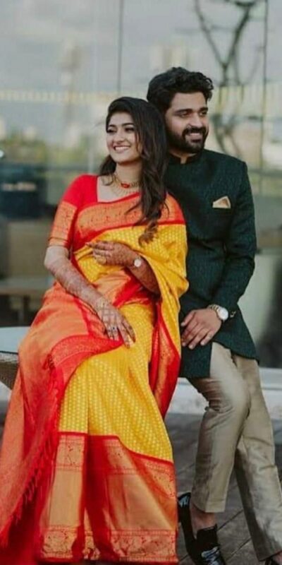 KP 2092 Yellow Color Yellow Soft Lichi Silk Saree with Jacquard Work. Best Price ₹1449. Delivery 4-6 Working Days. Shop now. | Designer Sarees, Modern Digital sarees, Sarees, Bollywood Sarees, Creative Sarees, Embroidered Sarees, Ethnic Saree, Party Wear Sarees