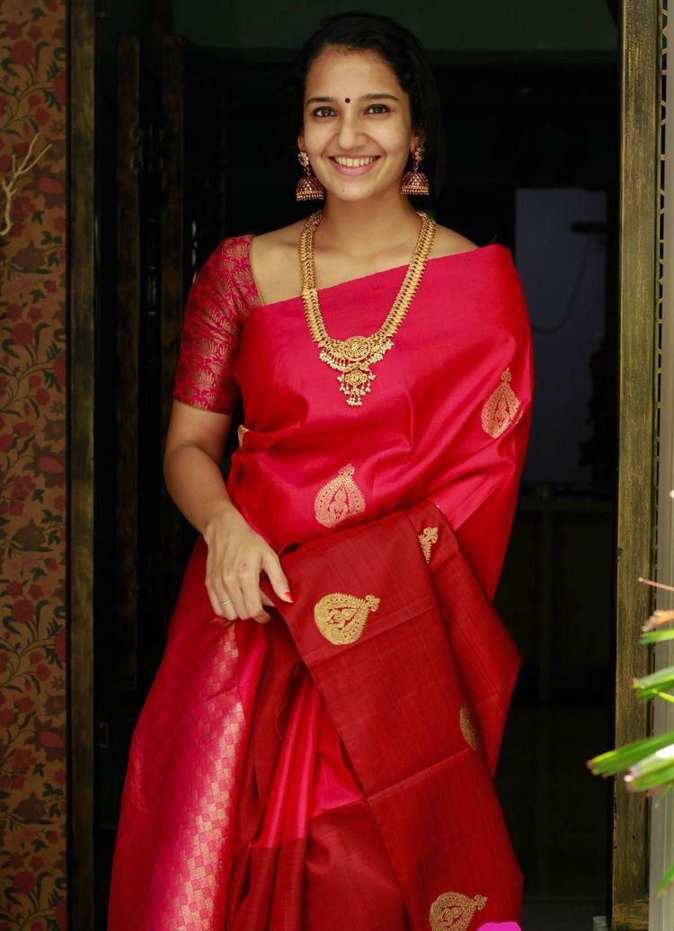 KP 2072 Red Color Yellow Soft Lichi Silk Saree with Jacquard Work. Best Price ₹1299. Delivery 4-6 Working Days. Shop now. | Designer Sarees, Modern Digital sarees, Sarees, Bollywood Sarees, Creative Sarees, Embroidered Sarees, Ethnic Saree, Party Wear Sarees