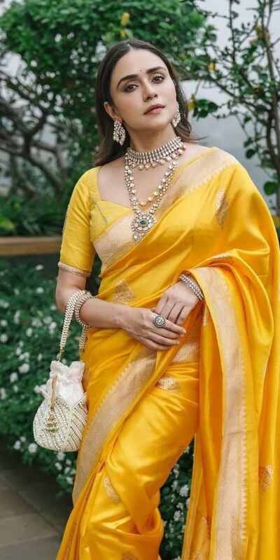 KPR 253 Yellow Color Yellow Soft Lichi Silk Saree with Jacquard Work. Best Price ₹1349. Delivery 4-6 Working Days. Shop now. | Designer Sarees, Modern Digital sarees, Sarees, Bollywood Sarees, Creative Sarees, Embroidered Sarees, Ethnic Saree, Party Wear Sarees