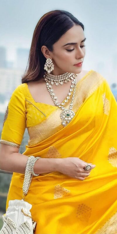 KPR 253 Yellow Color Yellow Soft Lichi Silk Saree with Jacquard Work. Best Price ₹1349. Delivery 4-6 Working Days. Shop now. | Designer Sarees, Modern Digital sarees, Sarees, Bollywood Sarees, Creative Sarees, Embroidered Sarees, Ethnic Saree, Party Wear Sarees